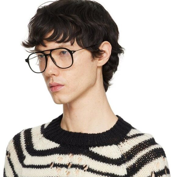 NEW Saint Laurent SL626 001 Black Aviator Unisex Eyeglasses main image 3